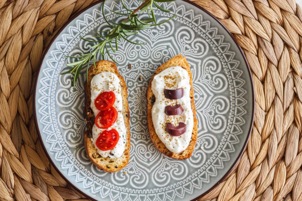Middle Eastern inspired crostini appetizers