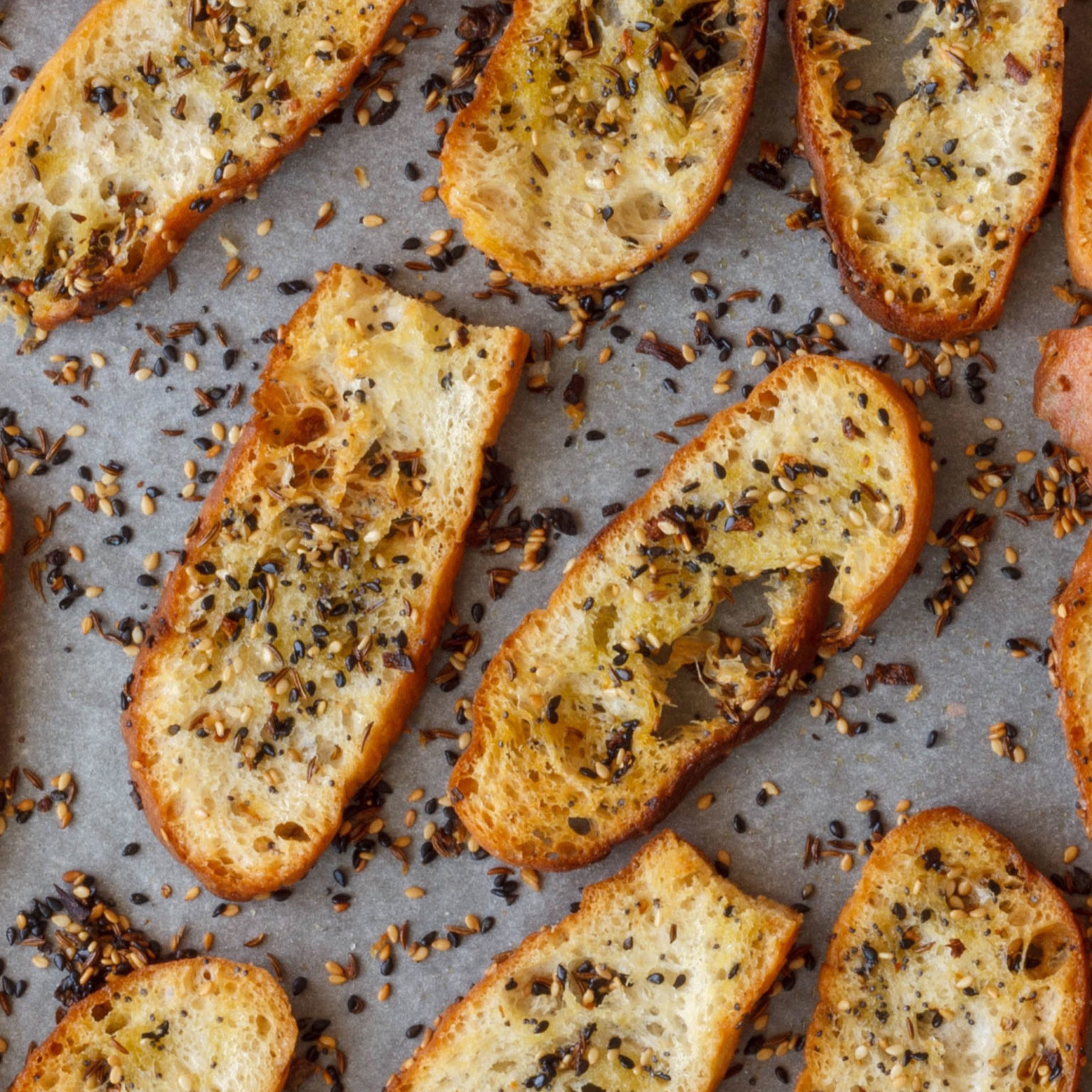Crostini Toasts with Toasted Seeds Taste of Sham
